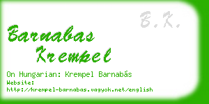 barnabas krempel business card